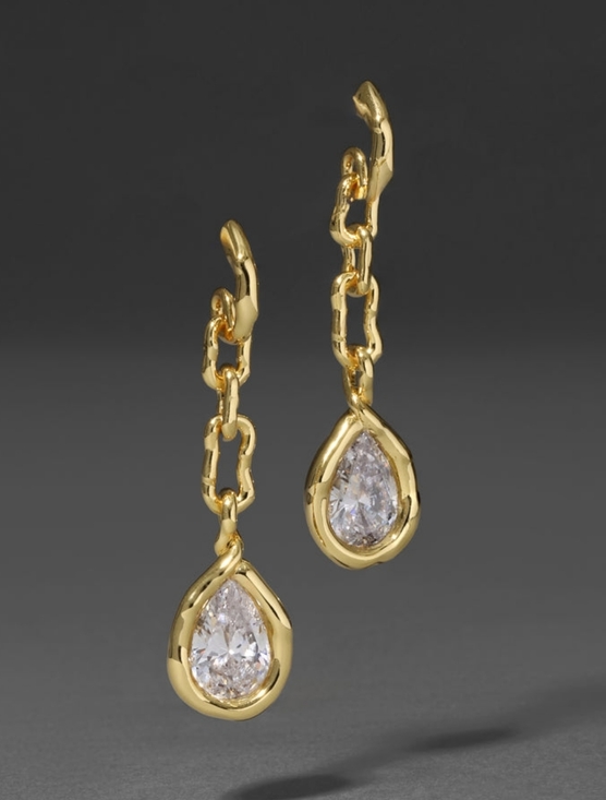 Alexis Bittar Jewelry - Alexis Bittar Asterales Gold Link Pear Drop Earring